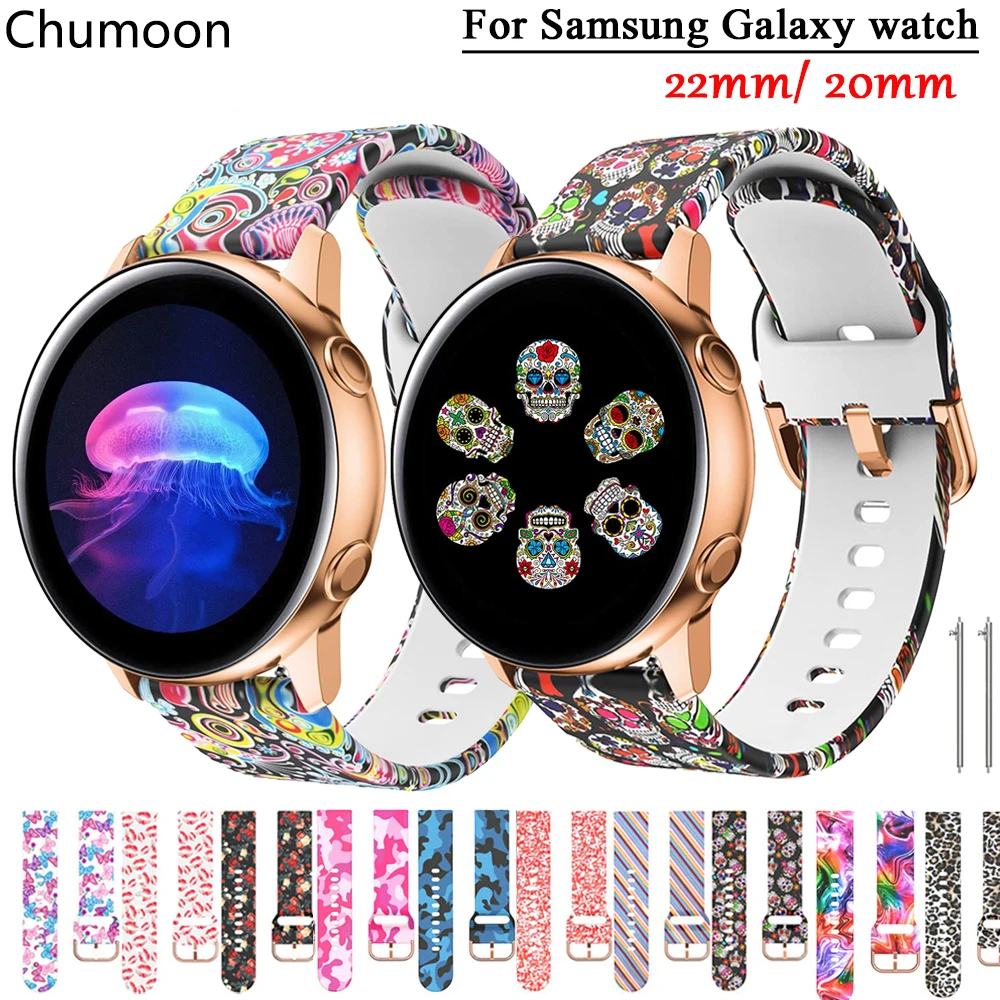 Correa de silicona para samsung galaxy Watch 6/5/4/5PRO/6CLASSIC/47mm/43/40mm 44MM Active 2, pulsera amazfit gts 2 Mini Bip, 20mm, 22mm