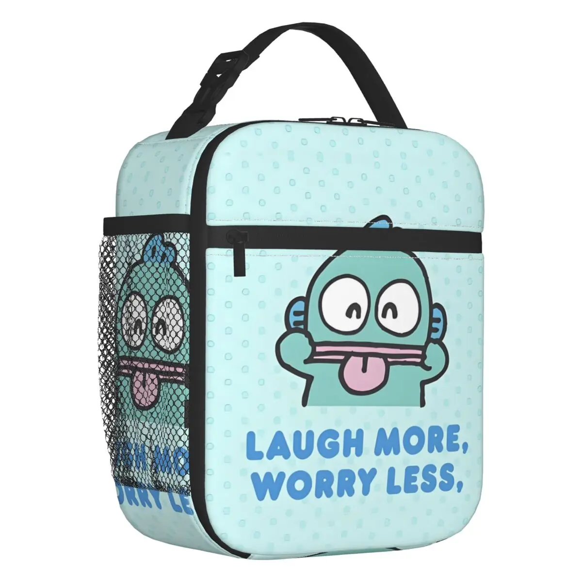 

Изолированная сумка для обеда Hangyodon на заказ, женская водостойкая уродливая рыба, кавайный мультфильм, аниме, термохолодильник, коробка для бенто, школьные дети