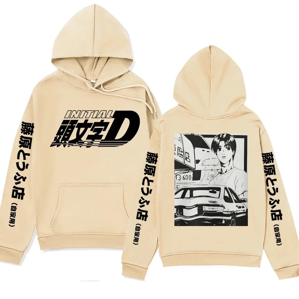 Anime Initial D AE86 Hoodie Hachiroku Shift Drift Cotton Hoody Takumi Fujiwara Tofu Shop Men Women Sweatshirts Winter Clothing