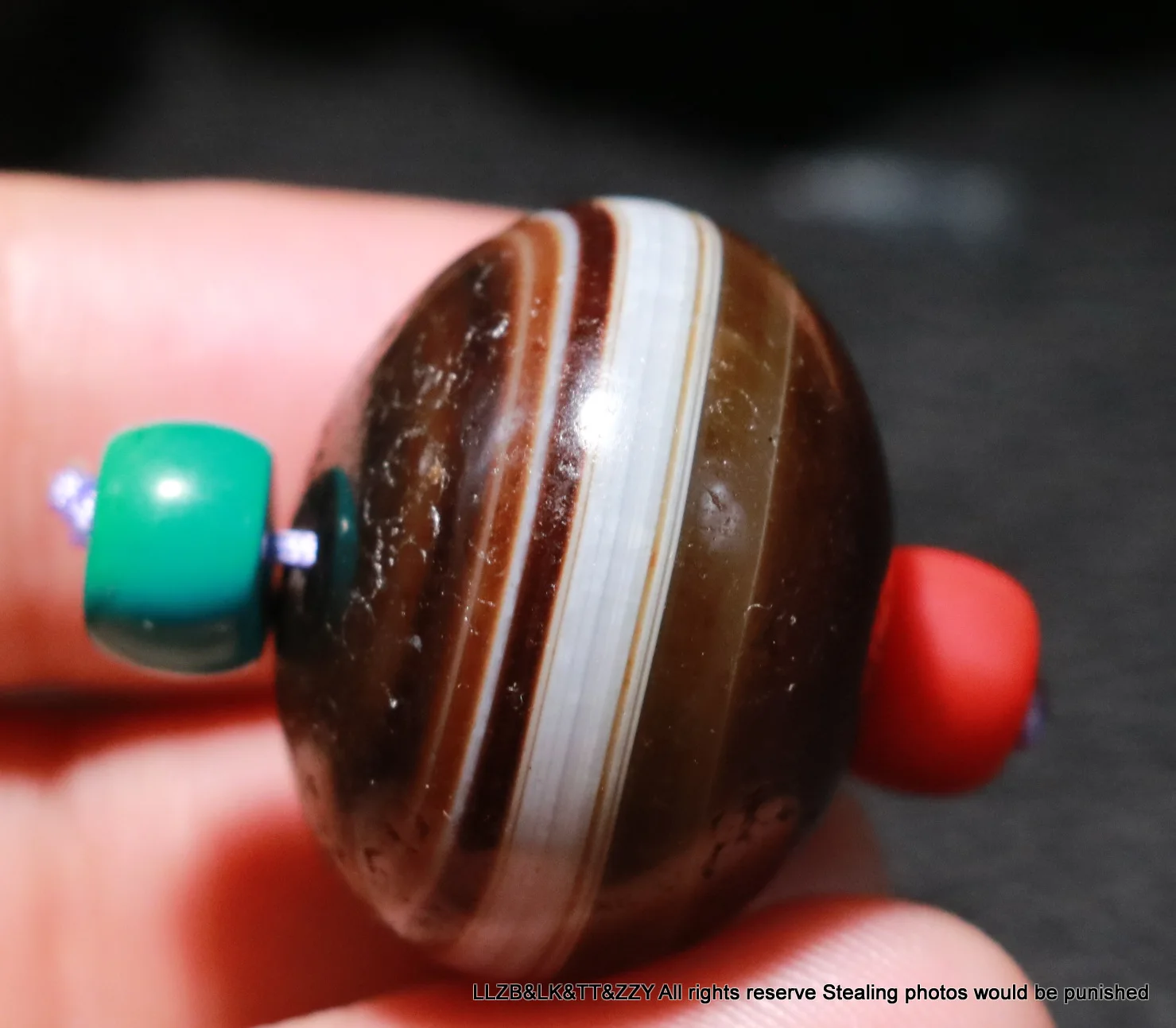 

Ultra Energy Tibetan Old Agate Natural Silkworm Line Totem Large Ball Sphere dZi Bead Amulet Pendant Talisman 5A+ T UPD211202A8