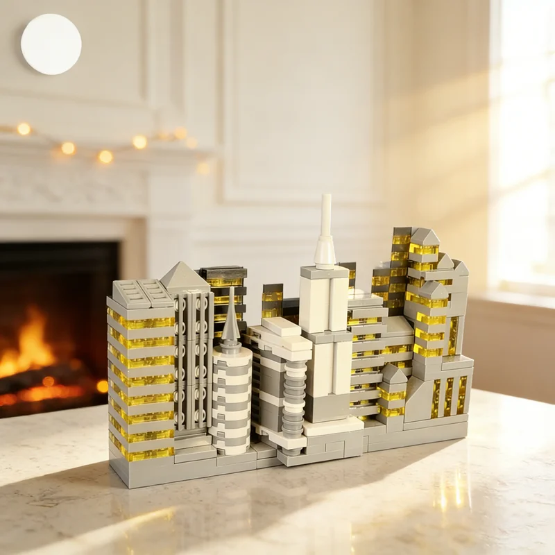 

360pcs MOC Architecture Skylines Cityscape Skyline Night Background Model Building Blocks Toy Christmas Gifts Brick Birthday