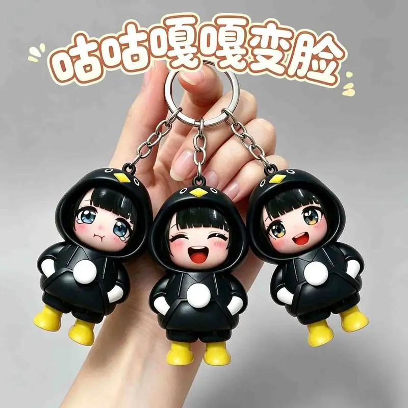 

Игрушка-брелок Gugu Gaga Penguin с меняющимся лицом, милая забавная кукла, модный мультяшный аксессуар, креативная детская игрушка, подарок на день рождения для фанатов аниме