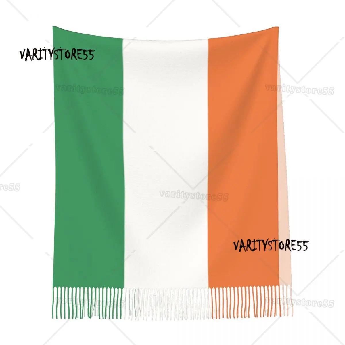 Chal de Pashmina con flecos para mujer, bufanda larga y grande con bandera de Irlanda