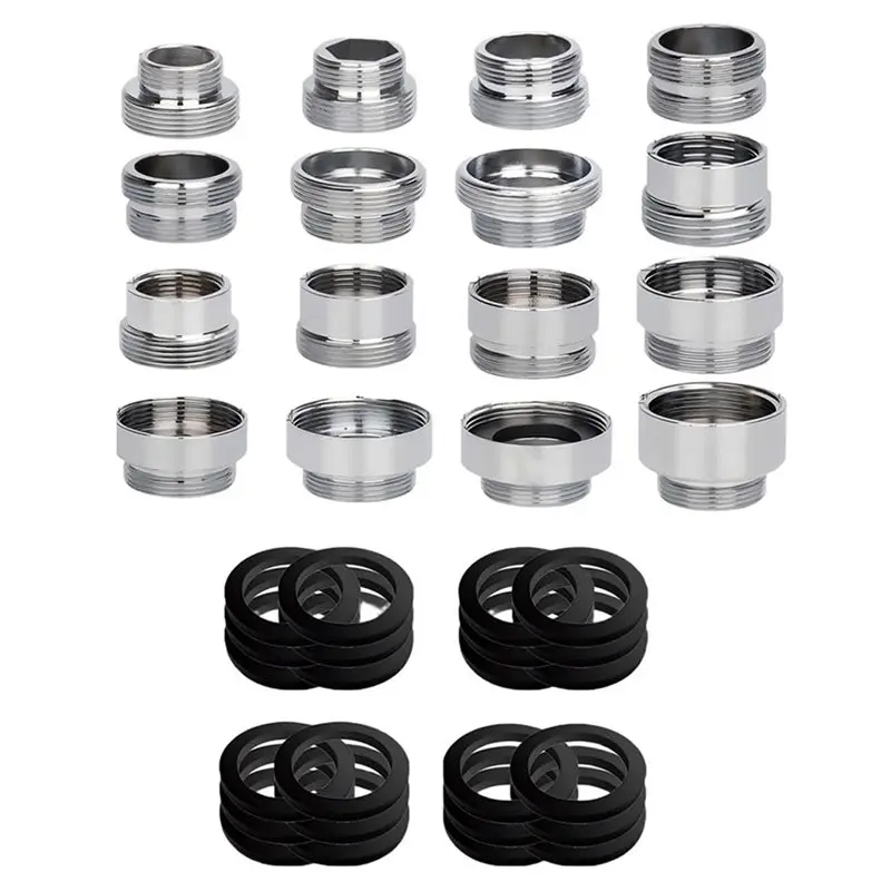 PHFU-For Faucet Adapter 16 PCS, Kitchen Sink For Aerator, Male To Female Water Hose,Attachment For Faucet