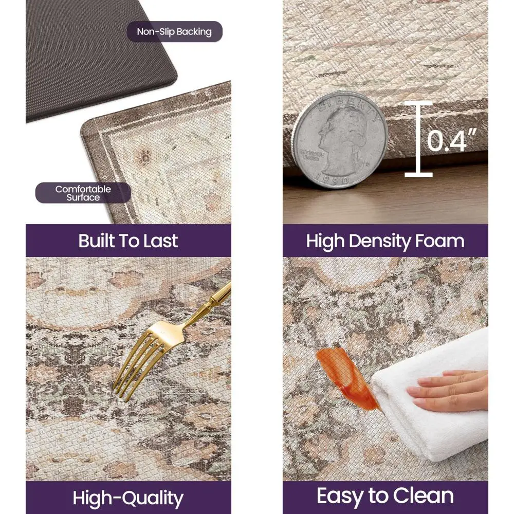 

Кухонный напольный коврик против усталости, винтажная дорожка с большой мягкой подкладкой 23x86, водонепроницаемая подкладка из пены с эффектом памяти для удобной стоя, S