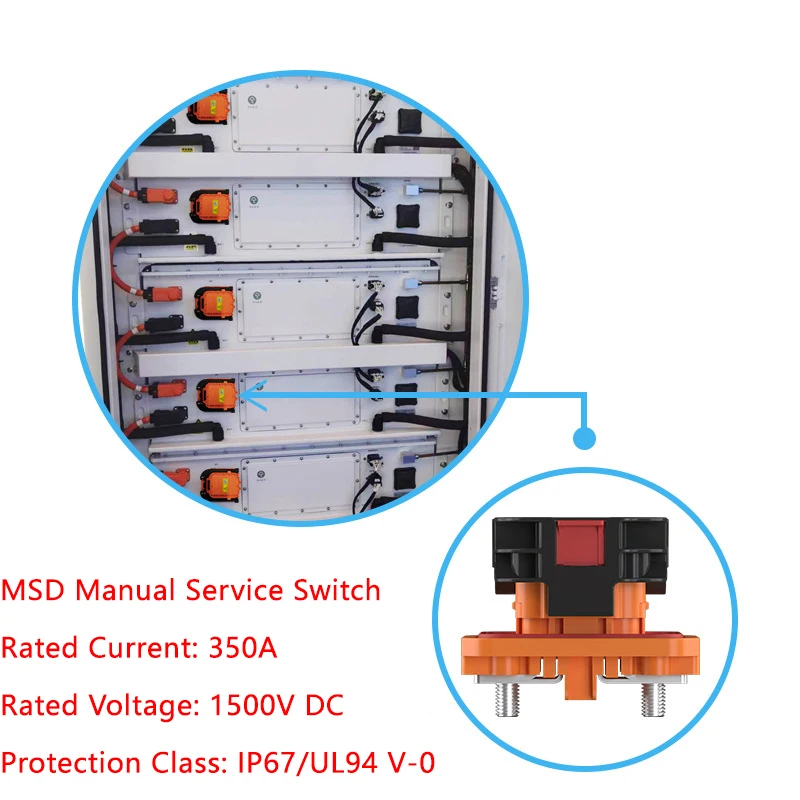 MSD 1500V 350A Manual Switch Energy Storage Connector Maintenance Socket Amphenol Replaces TUV American and European Standards