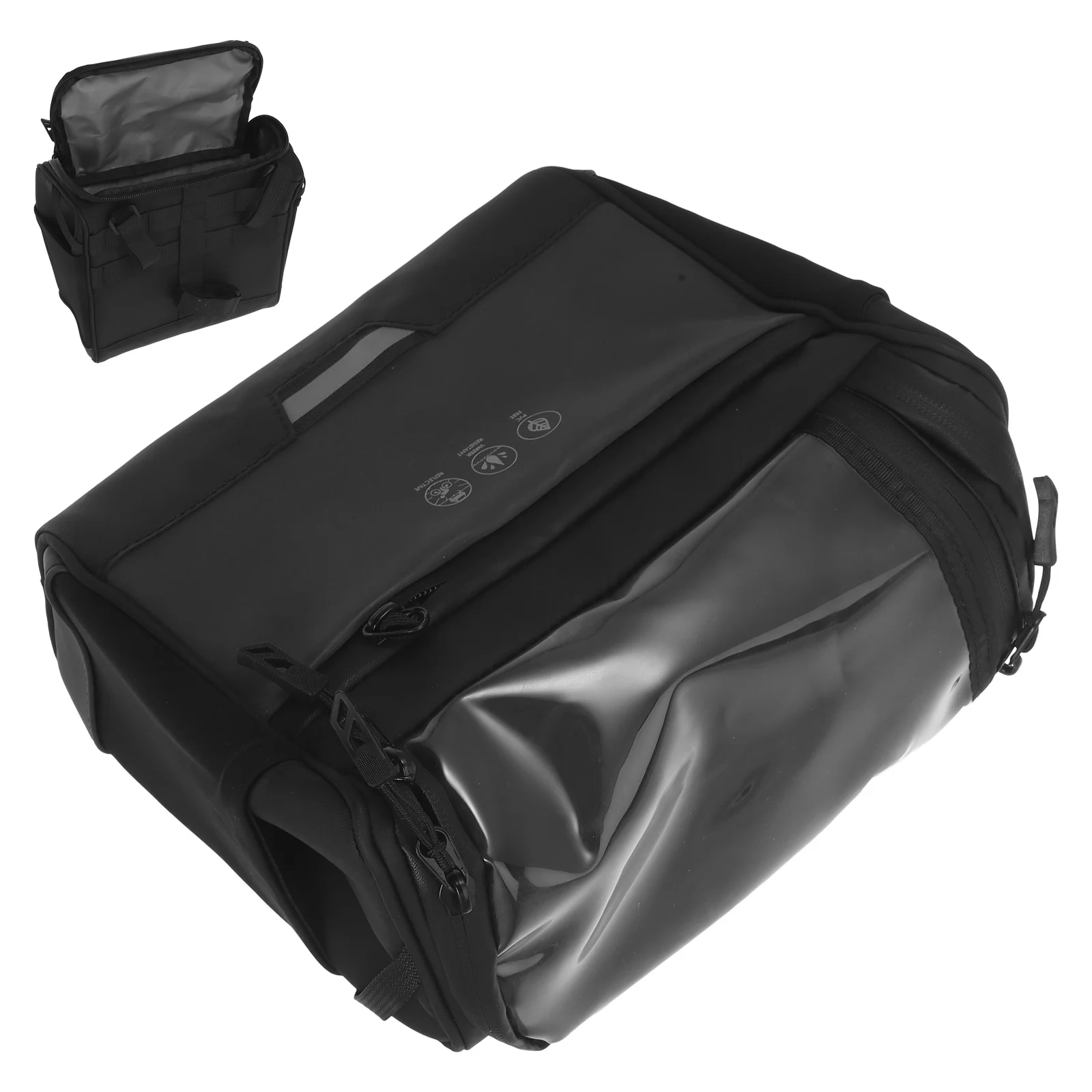 

Bike Handlebar Bag Durable PU Large Capacity Phone Holder Front Storage Pouch for Bicycle Electric Scooter Motorcycle Tricycle