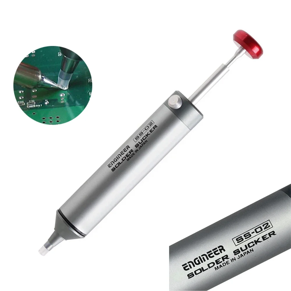 Welding Tools Engineer SS-02 Solder Sucker Manual Desoldering Pump SMT IC Pickup Remover Tool 50mm Tube