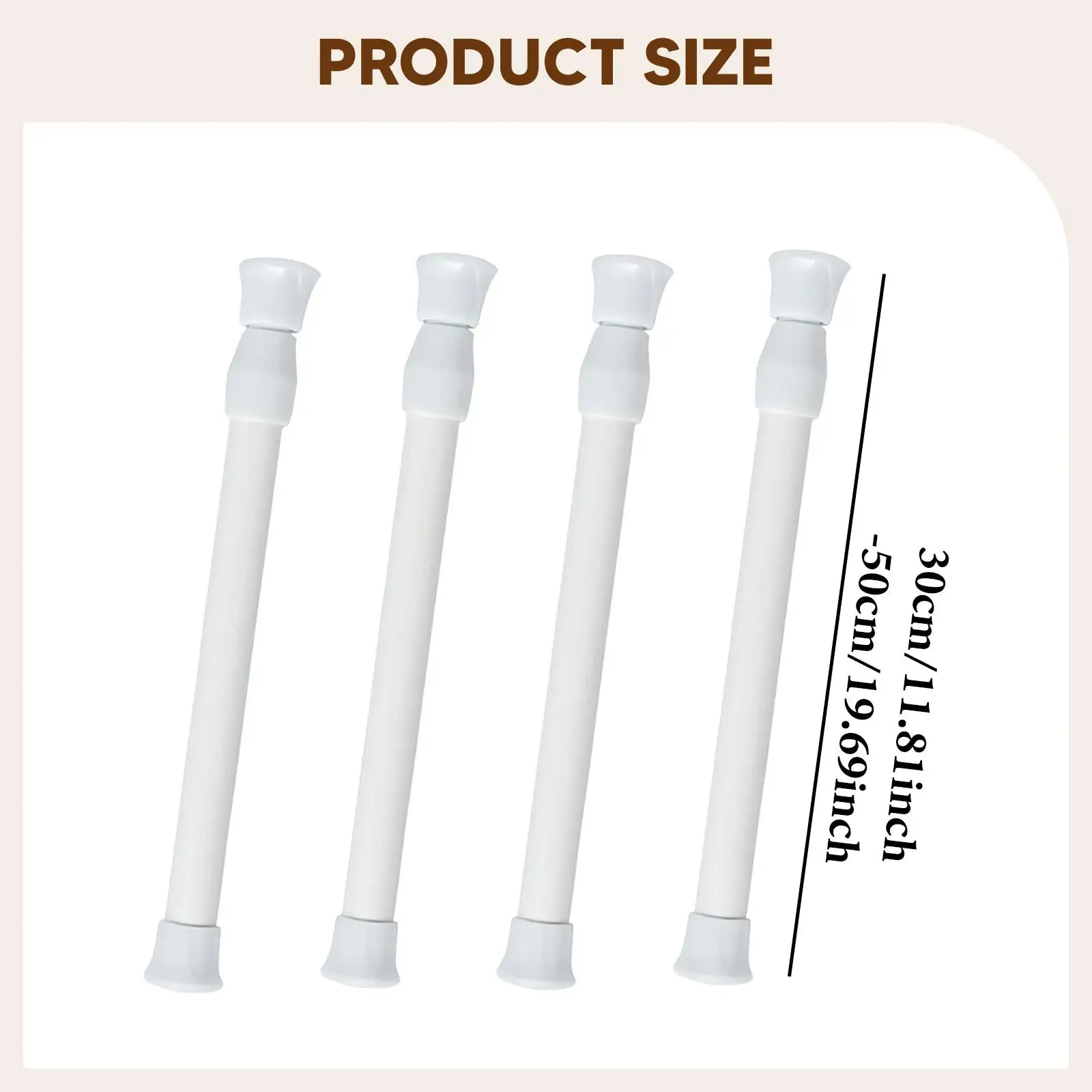 Extendable Curtain Rod Holder PVC Spring Tension Short Rod Adjustable Tube for Shelves Drawers and Side Windows