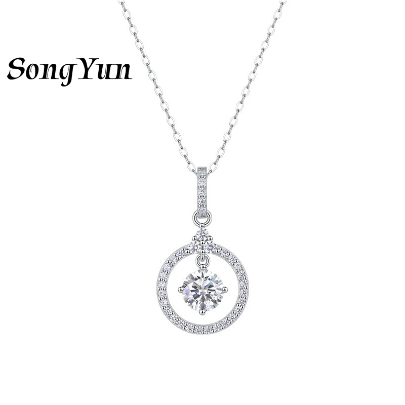 

SONGYUN Luxury Jewelry 925 Sterling Silver Necklace Moissanite Diamond Initial Party Ladies 18K Gold Plated SYT Patent Pendant