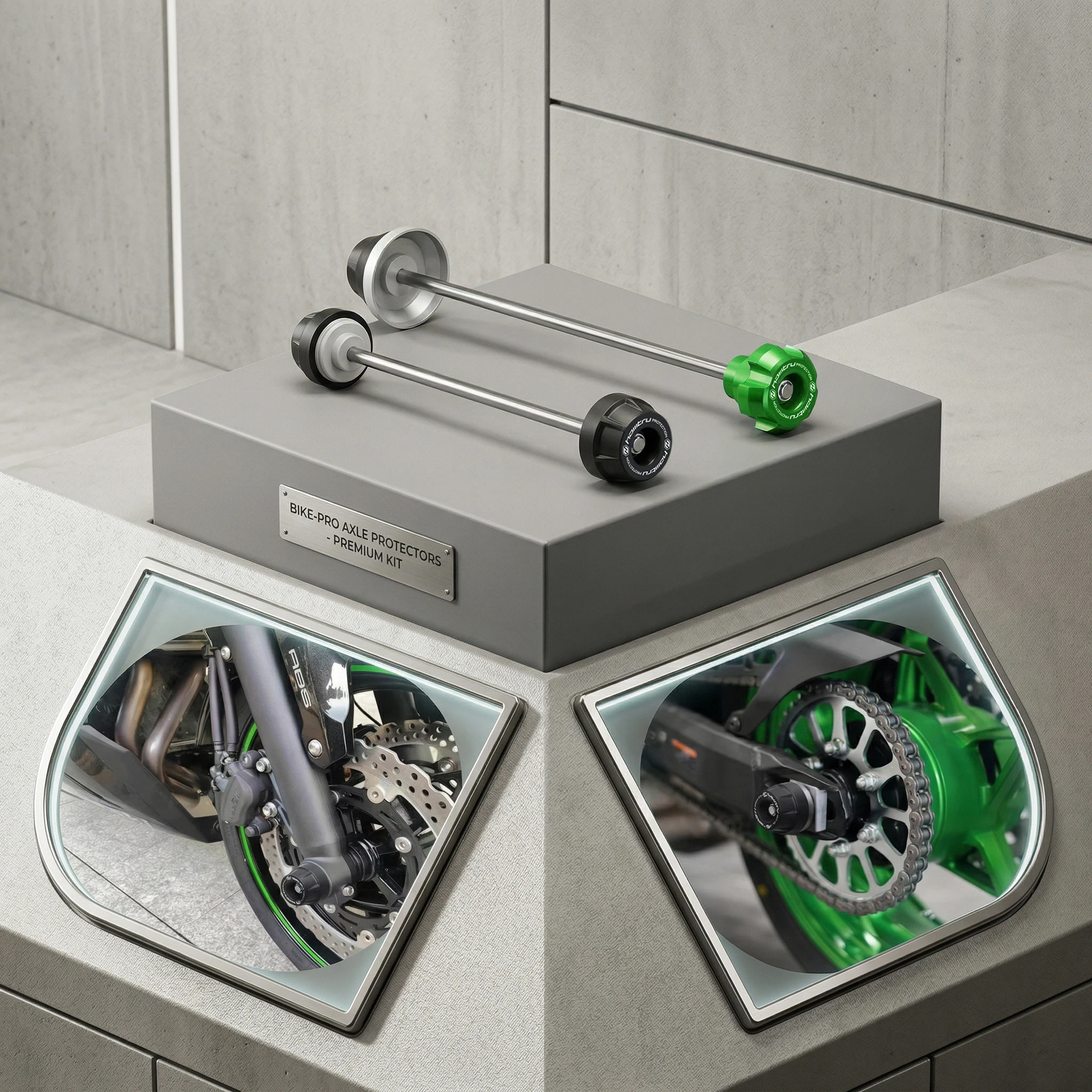 

For Kawasaki Ninja H2 H2R 2015-2018 Motorcycle Wheel Spindle Protection Axle Cover Set - Performance Protection Accessories