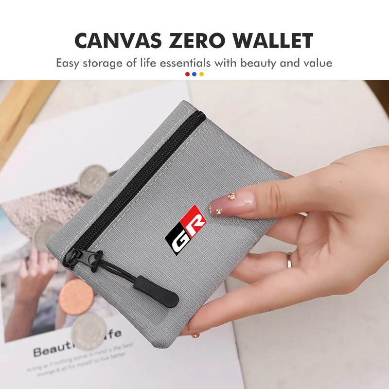 For Toyota Oxford Cloth Water-proof Car Coin Purse Cash Storage Bag Zipper Money Bag GR Sport Gazoo Racing Yaris 86 Corolla view 3