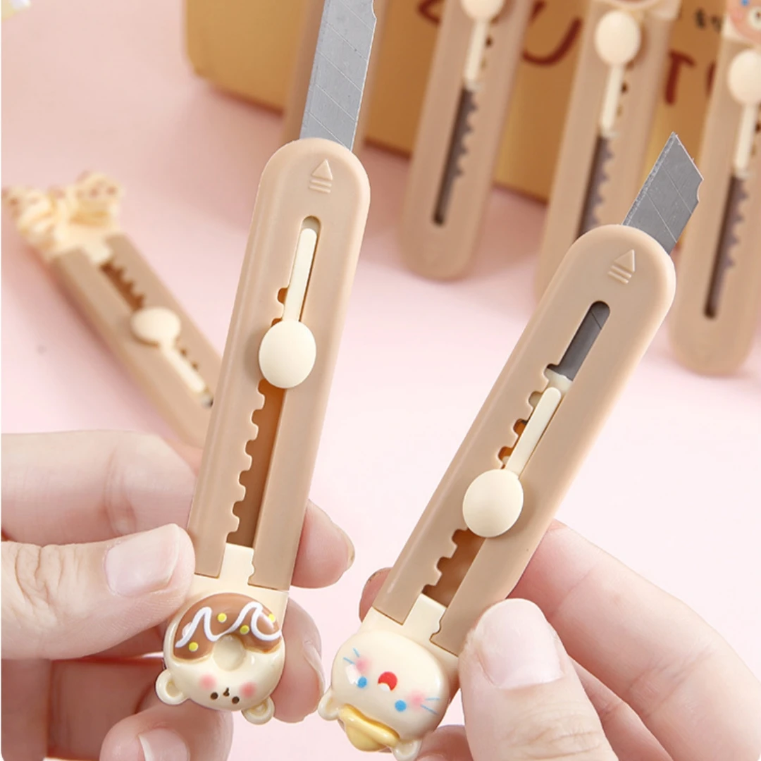 Cuchillo de oso portátil, cuchillo de desembalaje, cuchillo retráctil para desembalar oficina Diy