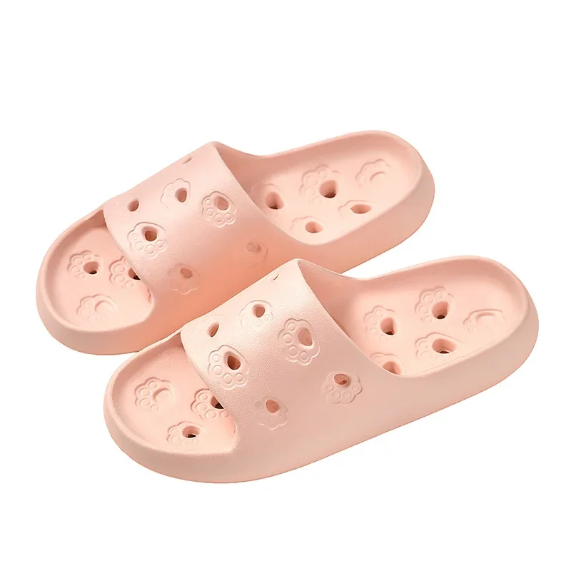 Hollow Out Bathroom Slippers Women Hole Quick Drying Anti Slip Shower Slides Woman Summer Super Light Soft EVA Home Slippers