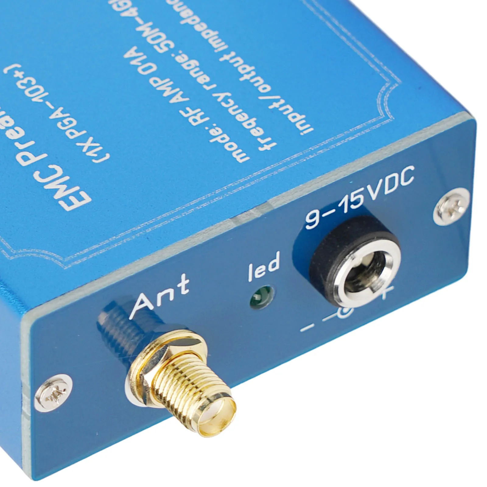 Banda ancha 50M 4GHz para preamplificador de señal LNA para sonda de campo magnético EMI usando Chip PGA103 + y conector hembra
