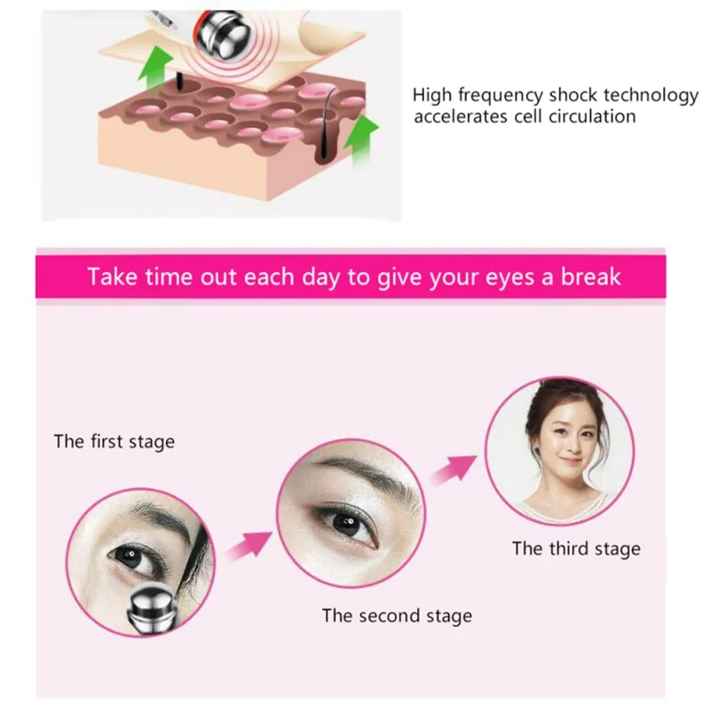 1PC Mini Vibration Massage Electric Eye Beauty Devices Roller Massager Home Use Remove Wrinkles Dark Circle Anti-Aging Health