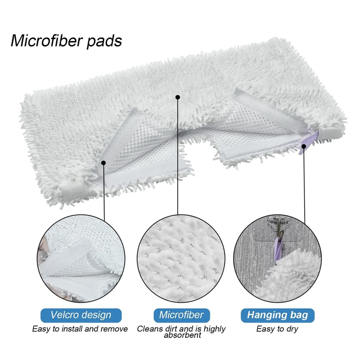 Almofadas de substituição para esfregão de bolso a vapor, 3 peças, para s3501 s3601 s3550 s3901 s3801 s2901 s2902 almofada de esfregão a vapor reutilizável