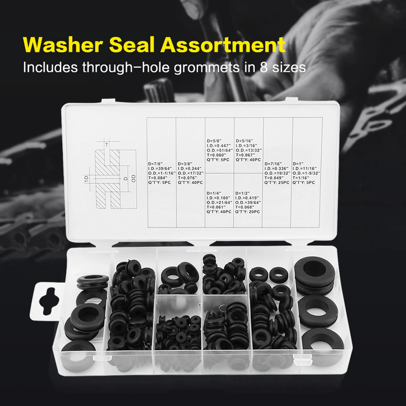 Soft Plastic Grommet Wire  Electrical Gasket Washer  Assortment Electrical Gasket Tools Washer  Assortment