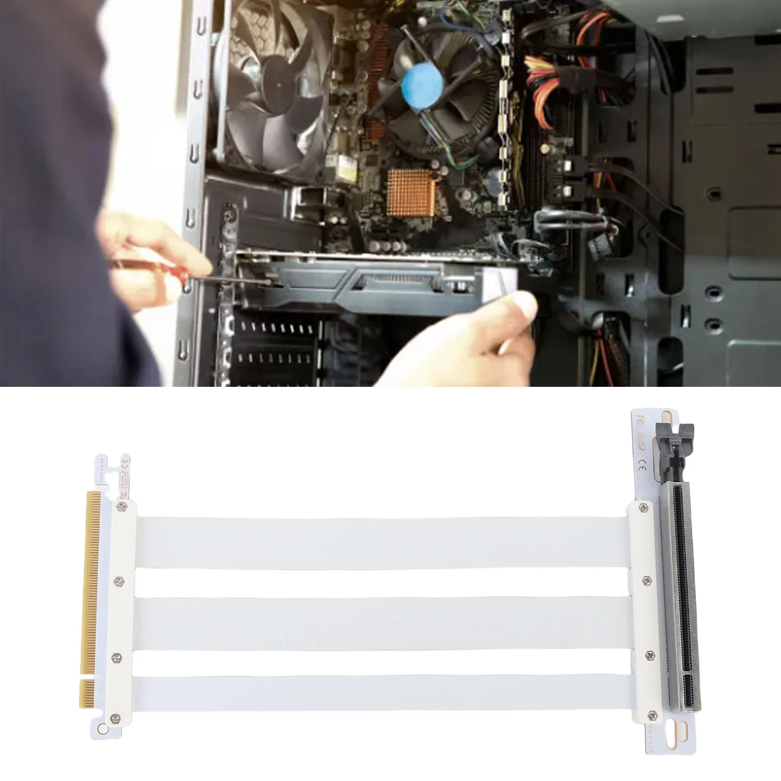 

Замена кабеля PCI-E 4.0 X16 для графических процессоров RTX4090 Ti 8900 XT, 128 Гбит/с, угол 90 градусов, гибкий удлинительный кабель для видеокарты