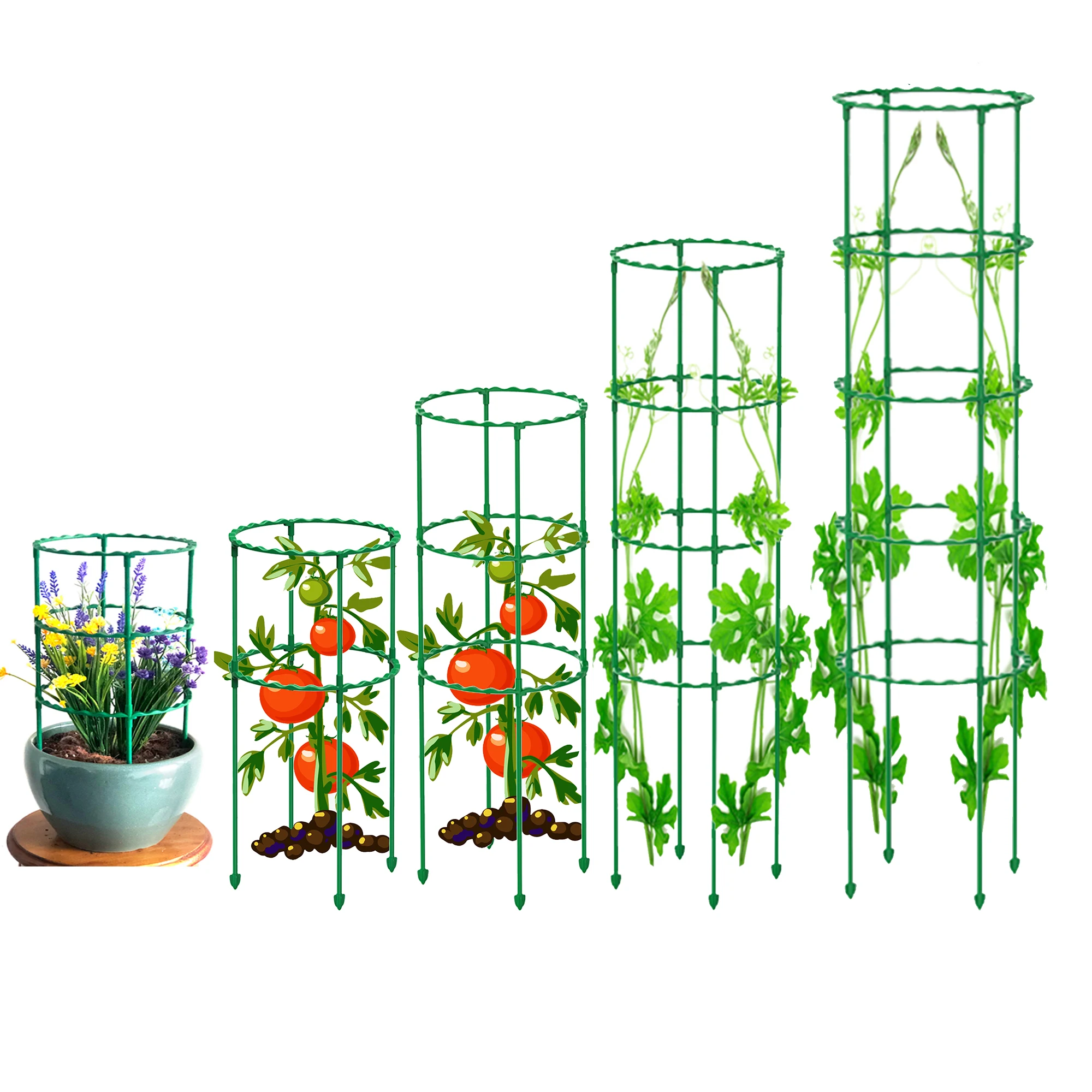 

25/40/55/70/85cm Plastic Column Vine Plant Bracket Potted Plant Flower Tomato Support Pile Vine Climbing Frame Plant