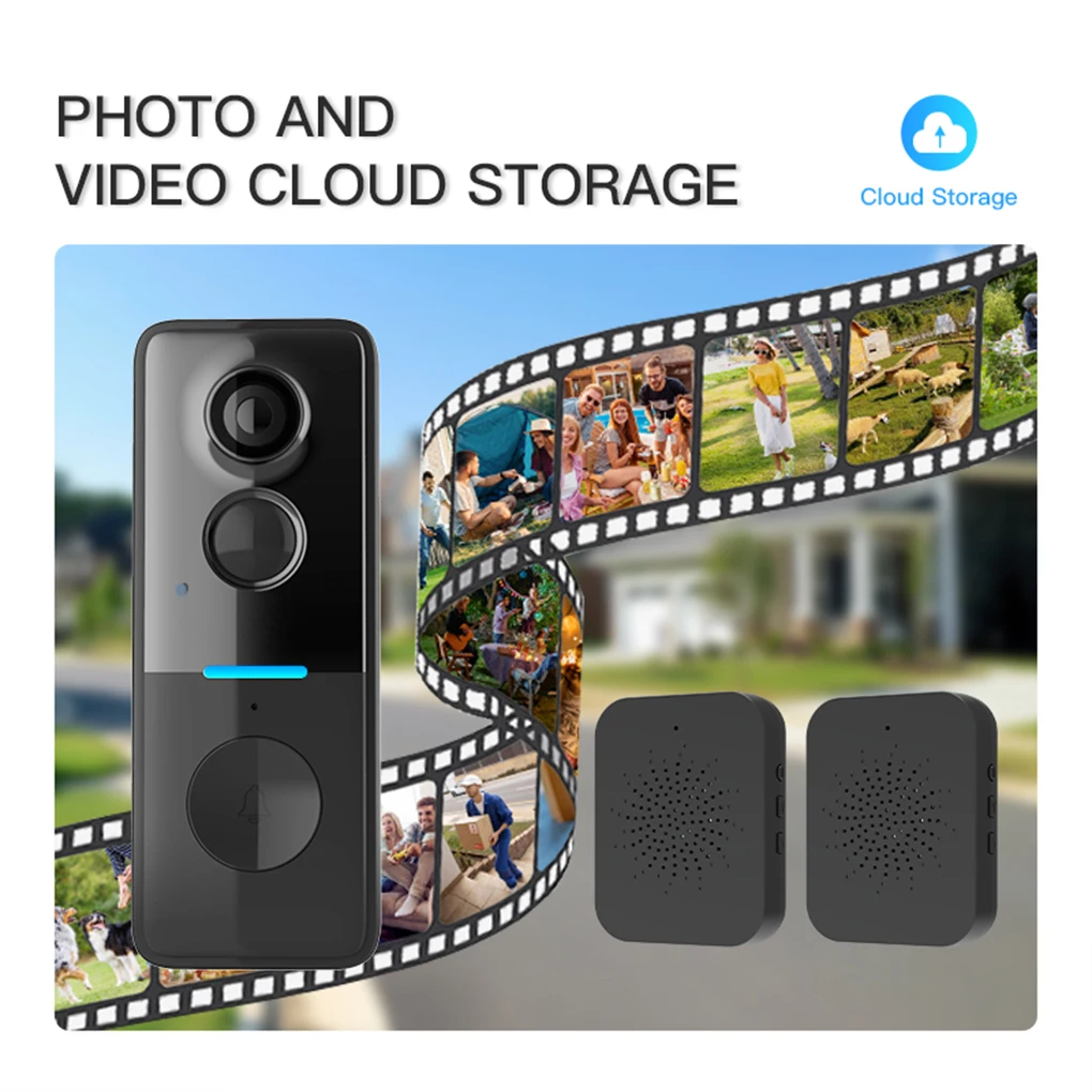 Tuya WIFI Video Doorbell 100W Pixels Support PIR Human Detection Mobile Phone Remote Wake-up Real-time Intercom