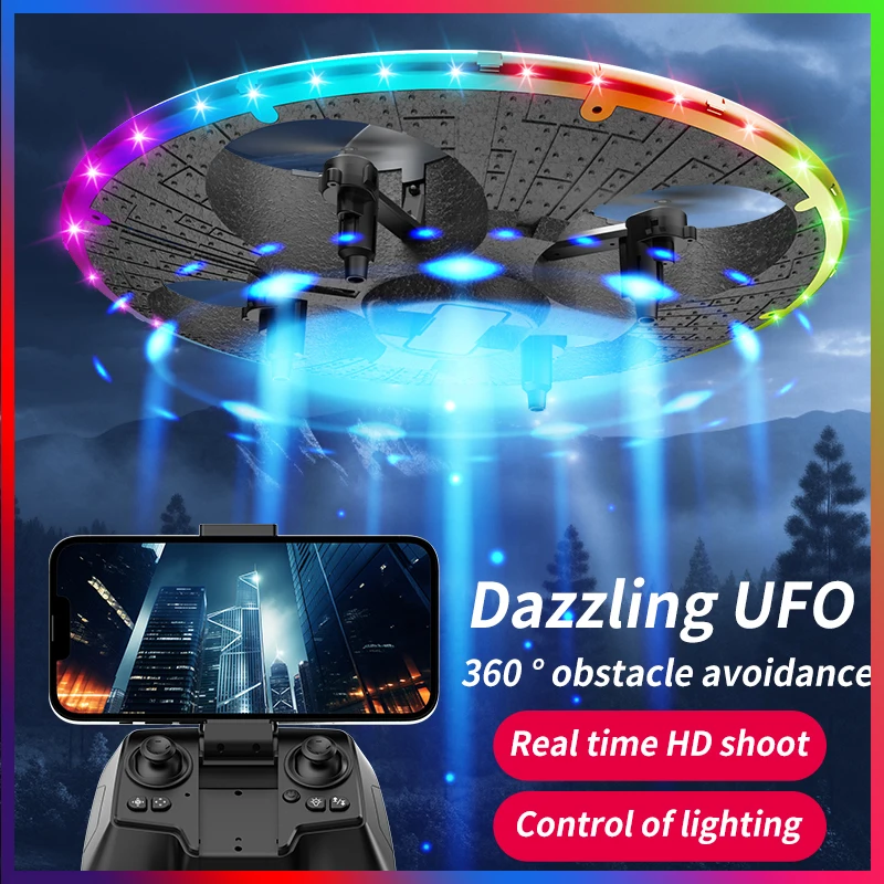 Simulation UFO Mini Drone Dron 8K 4K Quadcopter with Camera Real-Time Transmission Mini Pocket UFO Small Remote Control Toy