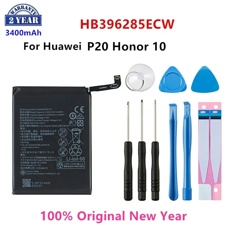 100% Orginal HB396285ECW 3400mAh Battery For Huawei P20 Honor 10 COL-AL00 COL-AL10 COL-TL00 COL-TL10 COL-L29  +Tools