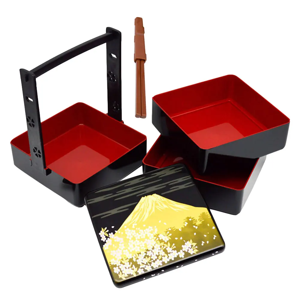 

Sushi Boxes 16.5*15*20CM Black Red ABS Food Grade Sealed Picnic Tray Bento Container Sushi Roll Eel Storage Box Lunch Containers