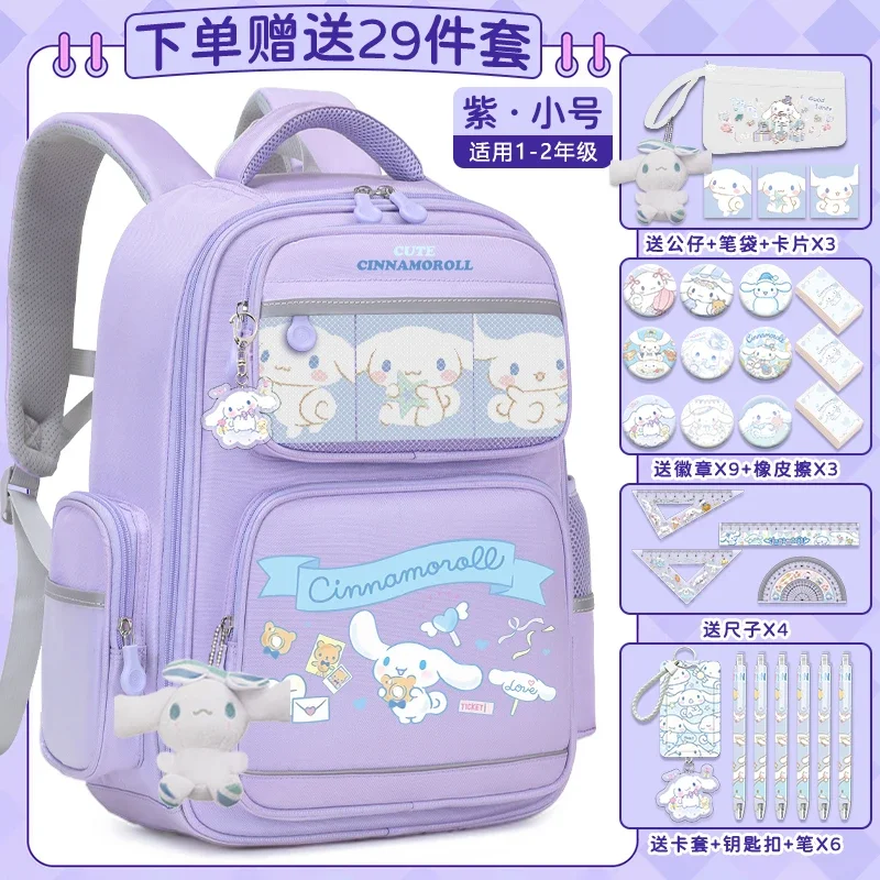 Sanrio-mochila escolar para estudiantes, bolsa de gran capacidad, informal y ligera, con hombrera, Cinnamoroll Babycinnamoroll