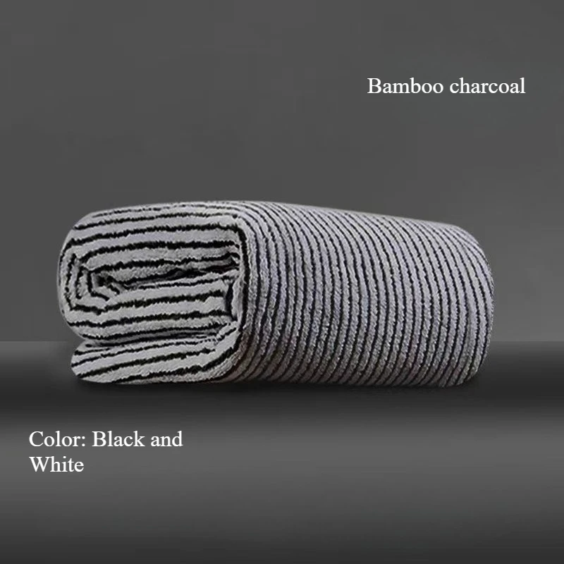 مجموعة مناشف مخططة من الخيزران سريعة الجفاف لتجربة الحمام الناعمة والامتصاص، مجموعة مناشف الحمام أو منشفة اليد #4