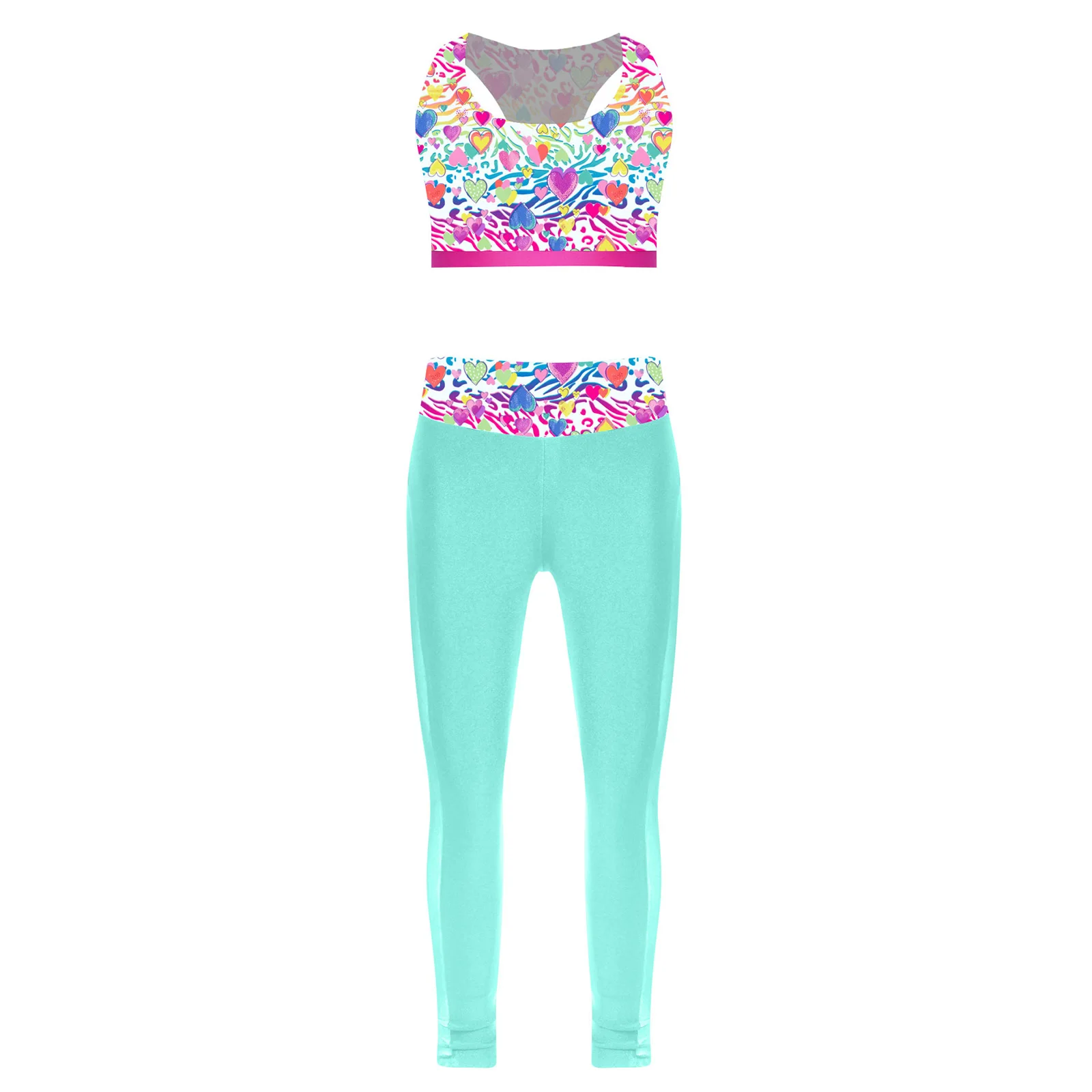 Set sportivo da yoga per bambini da 2 pezzi per ragazze ciclismo corsa allenamento fitness abbigliamento tuta sportiva tuta gilet senza maniche con leggings