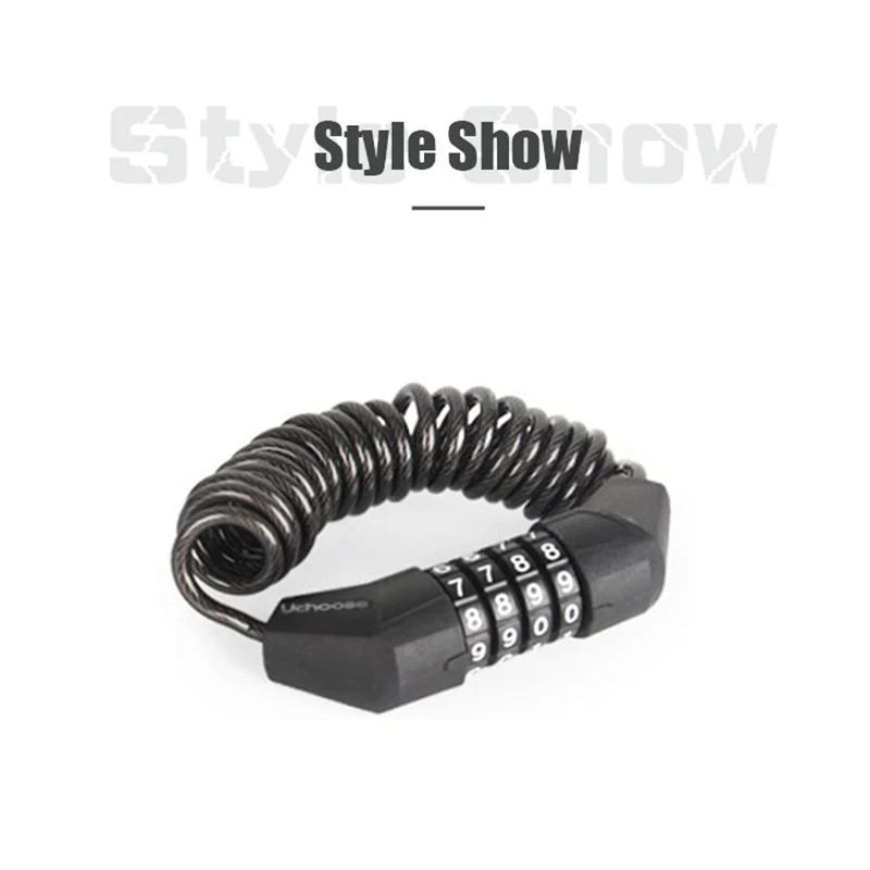 Durable Classic Helmet Lock Chain 4 Digit Password Combination Portable Bike Motorcycle Anti-theft Cable Lock Stitch Motor Part