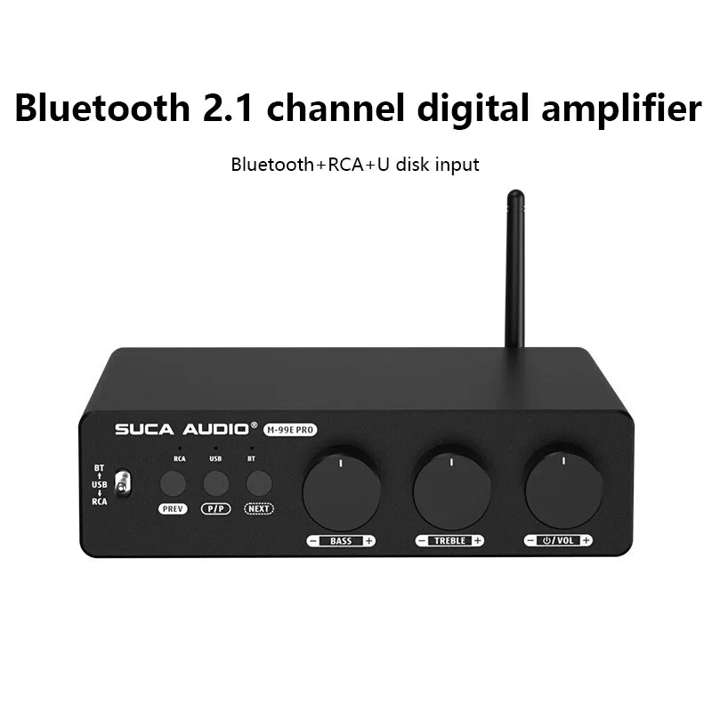 300W+300W Class D Amplifier QCC3034 Bluetooth 5.2  HIFI Power Amplifier TPA3255 Chip Bass/Treble Control for Home Theater