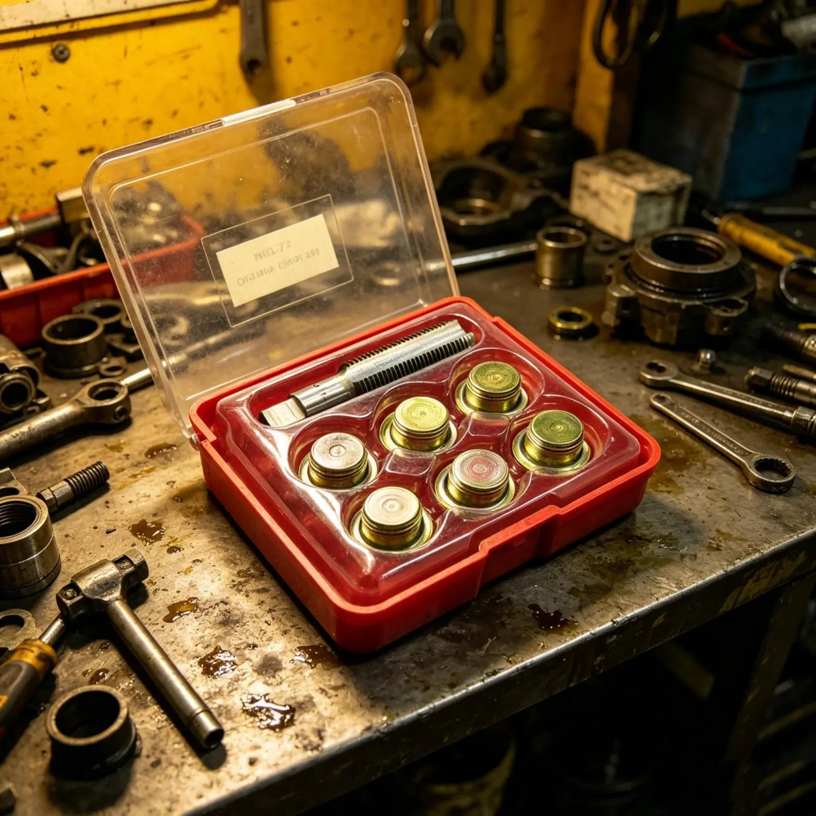 13 Piece Set M17x1.5 Drain Plug Kit Portable Carry Case Oil Pan Thread Repair Kit Oil Pan Thread Repair Set for Garage view 3