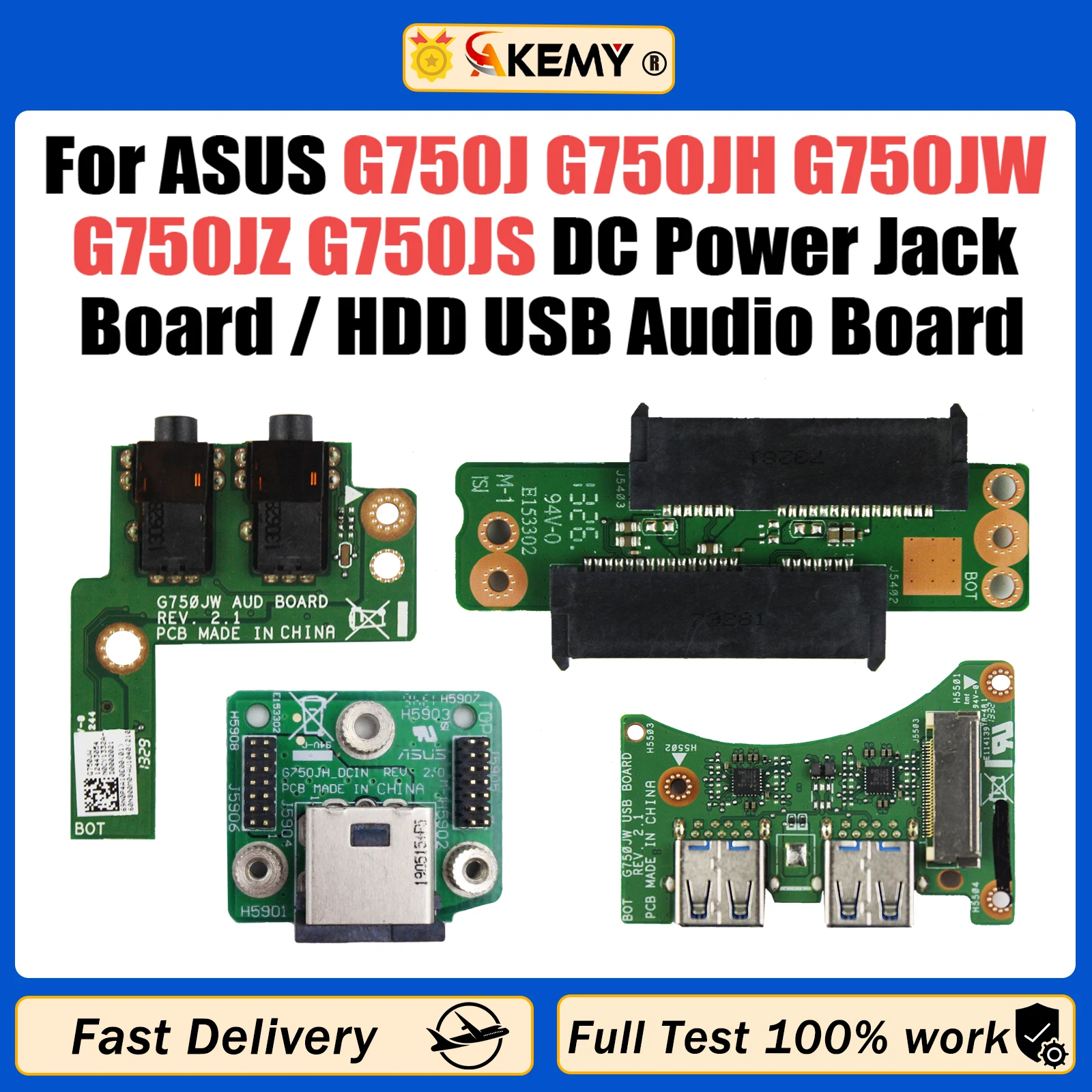 

G750J For ASUS ROG G750JH G750JW G750JS G750JZ G750JX G750JM G750JY G750JH DC Power Jack Board or Hard Disk HDD USB audio board