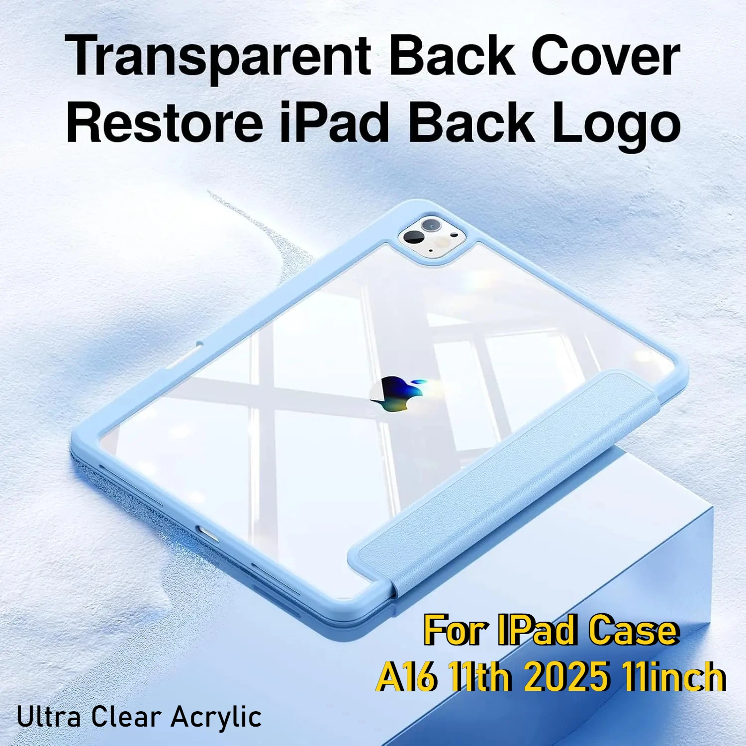 

2026 Ultra Clear Acrylic Tablet Case for IPad A16 11th 10th Air 8 7 6 4 5 11 13 Pro 11 12.9 " M5 M4 M3 M2 Pencil Holder PU Cover