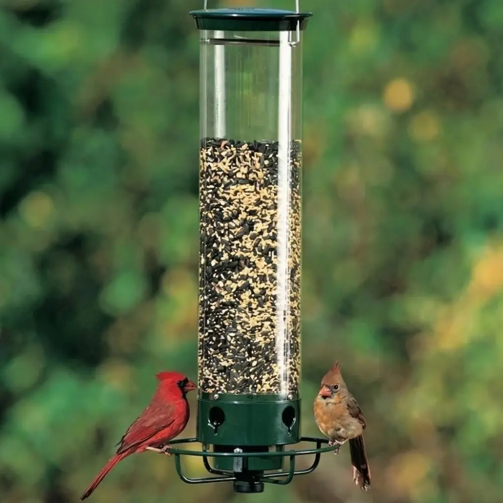 Squirrel-Proof Wild Bird Feeder Metal Large Capacity Hummingbird Feeder Multifunctional Safety Hanging Bird Feeder Outdoor Patio