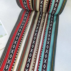 5 Y/lot wide About 6.5 CM Woven Jacquard Ribbon Geometric Flowers For Clothing Accessory ZH-5822