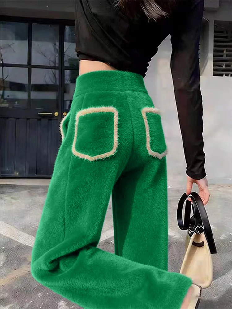 

Spring 2026 High Waist Plu Wide Leg Pants Women's Slimming Drapey Straight Leg Trousers Fce Lined Korean Sle Commute Wind