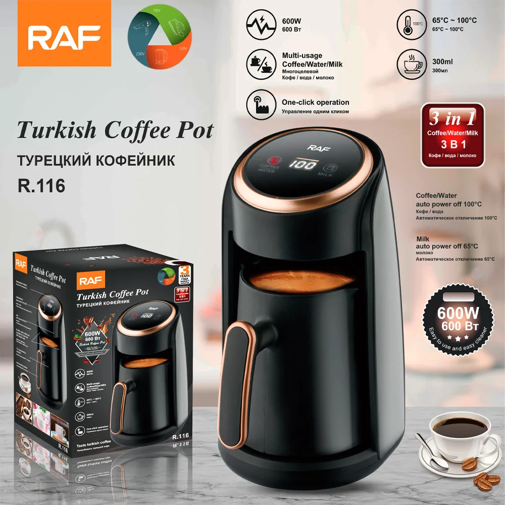 

RAFTurkish Coffee Pot High Temperature Resistant Hot Kettle Coffee Maker See Tea Maker and Milk Heater Milk Frother