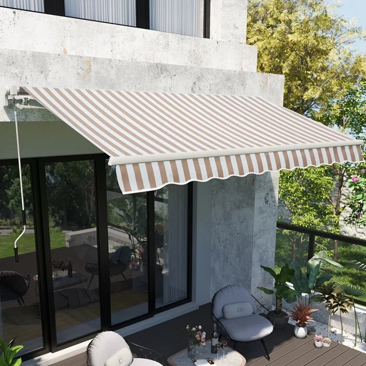 Wholesale Outdoor Multifunctional Structure Hand Crank Full Box Canopy Free Retractable Awning 4X3 3X3 Waterproof Retractable