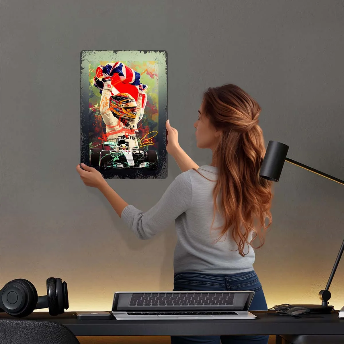 Lewis Hamilton Tinplate Signs Sports Poster Aesthetic Room Decor Men Customized Metal Sign for Wall Art Decoration Retro Plates