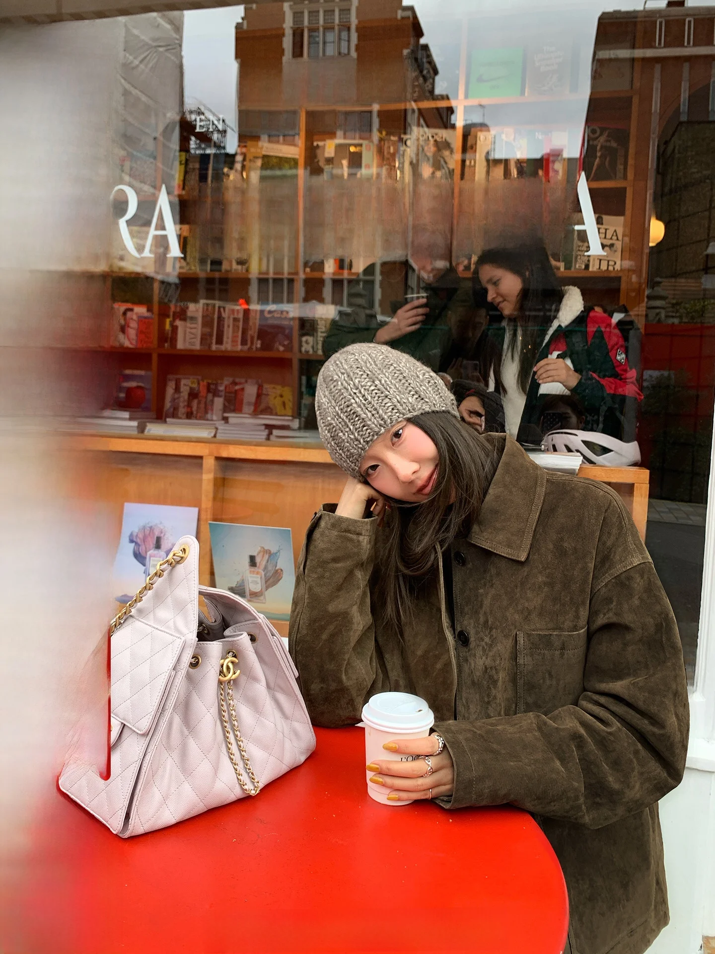 

Ranwear Paris Vintage Heavy Work Suede Outerwear Layered Cotton Quilted Micro Outline Jaet Women's Leather Coat Pig Skin