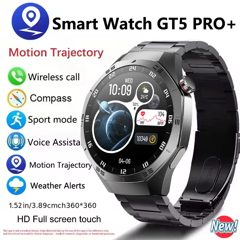 

For Android WATCH GT5 Smart Watch Men Watch 5 Pro AMOLED HD Screen Bluetooth Call GPS Heart rate waterproof SmartWatch 2026 New