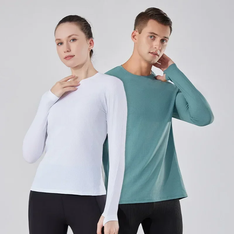 

Men Long Sleeve T-shirt Top Fitness Sportswear Quick Dry Men and Women Couple Running Traning Sports Gym Wear Workout Clothes