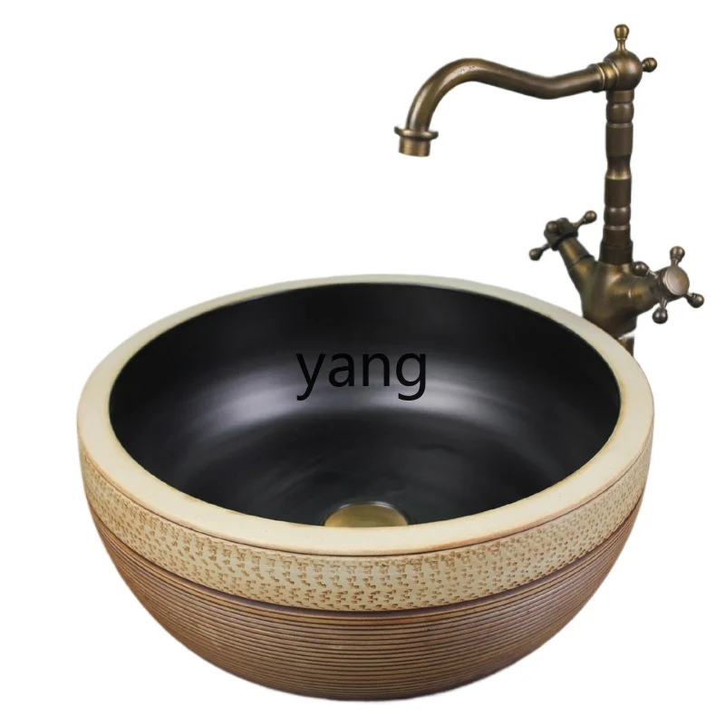 

CX Bathroom Ceramic Antique Table Basin Wash Basin Balcony Outdoor Chinese Style