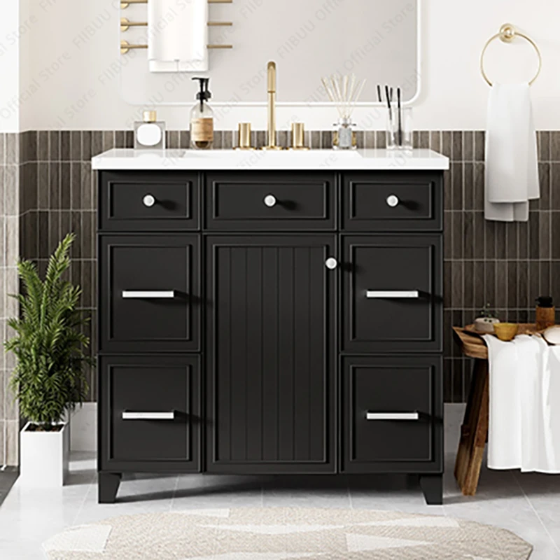 

36" Bathroom Vanity Cabinet with Soft Close Door Ceramic Sink Basin Combo Bathroom Storage Cabinet Organization Vanity Shaker