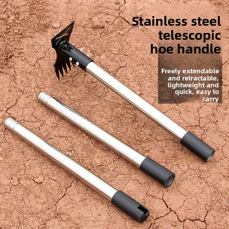 All Steel Double Sided Hoe Multifunctional Garden Dual Purpose Weeding Shoveling Raking Soil