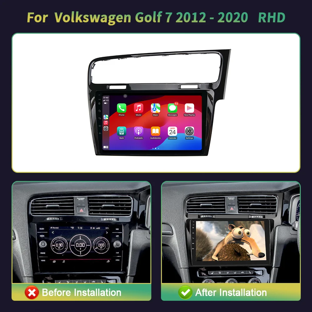 For Volkswagen Golf 7 2012 - 2020 Right Handle Drive Car Head Unit Android13 Radio Multimedia Navigation 4G GPS Wireless Carplay