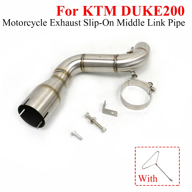 For KTM DUKE 200 DUKE200 KTM200 2021 Motorcycle Exhaus Muffler Middle Link Pipe Pit Bike Elbow Racing Modified Stainless